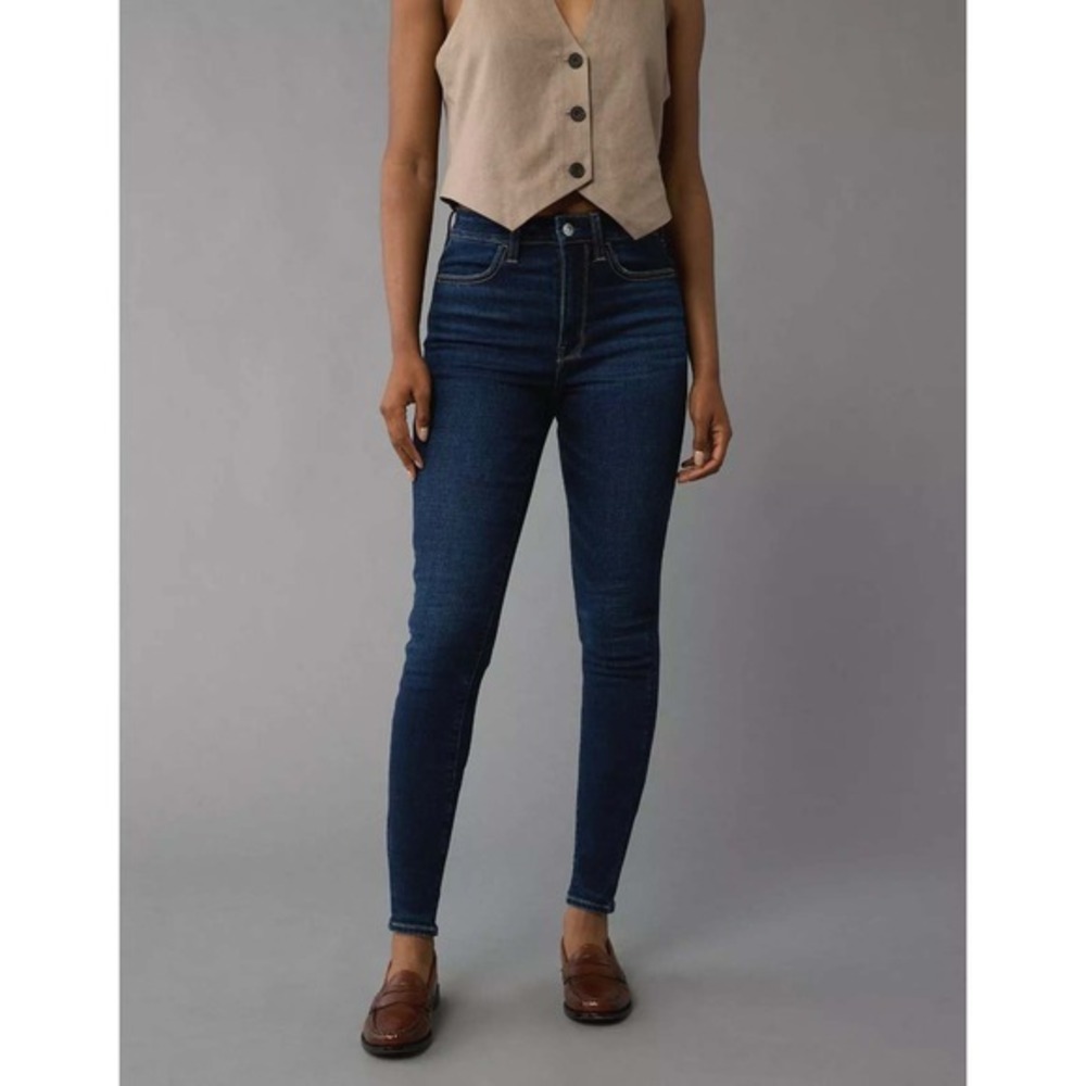 American‎ Eagle Jeggings 12S Dark Indigo Next Level Stretch Skinny Jeans Indie